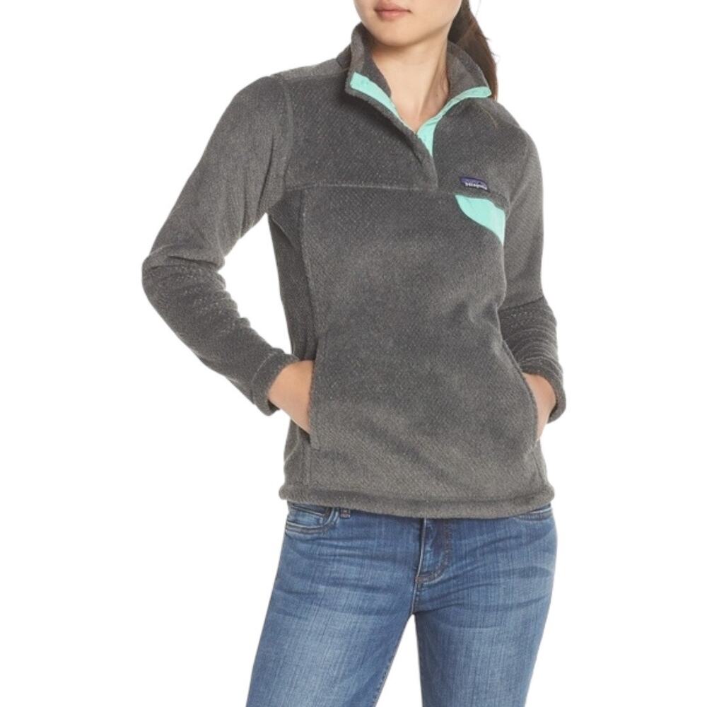 Patagonia Women's Re-Tool Snap T Pullover Medium Fleece Gray Blue Soft Gorpcore